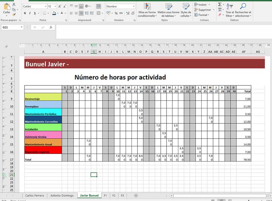 Crear una plantilla de planning en Excel con PlanningPME